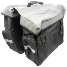 Double Pannier Bags Buckle Closure Carry Handle Reflective Details Black/Grey