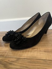 Gabor Black Suede Heels Womens