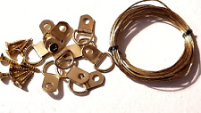 Picture Frame D Ring And Screws With Wire Brass Canvas Hook Hanging Complete Set