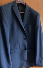 Next Mens Bright Blue Wool Prom Suit Trouser 36 Jacket 38 Worn Handful Of Times