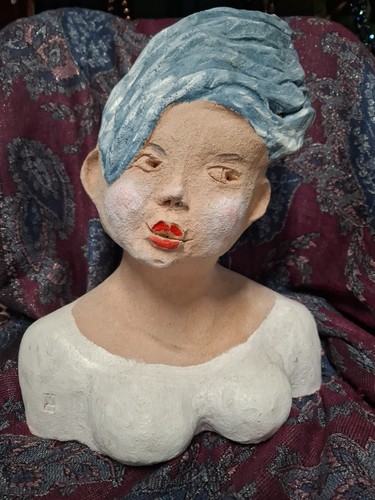 Studio pottery face - pottery,