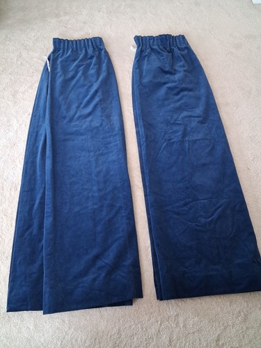 Vintage blue velvet curtains - vintage,