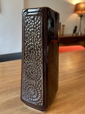 Vintage Mid Century Modern Poole Vase c1960s Brown Geometric 21cm High MINT