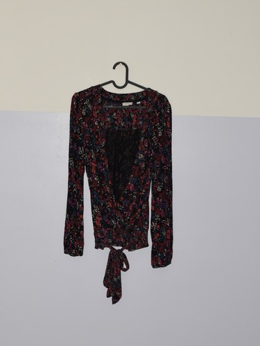 Fatface black patterned wrap - black,