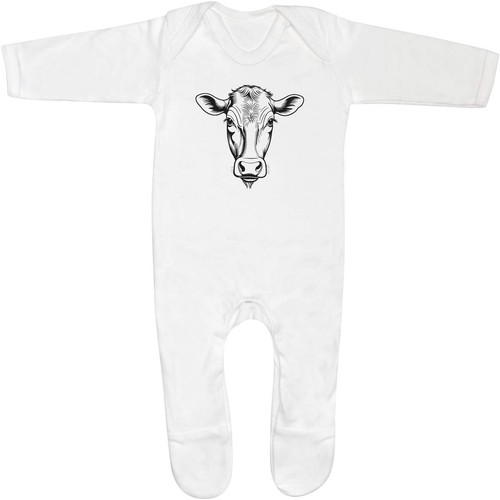 Cow portrait baby romper - 'cow,