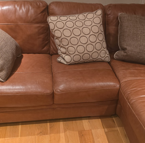 Dfs brown leather sofa - sofa, with