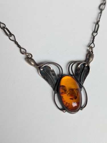 Vintage 925 silver amber - vintage,