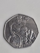 2012 London Olympics Wheelchair Basketball 50p Coin Rare Minting Error On Back