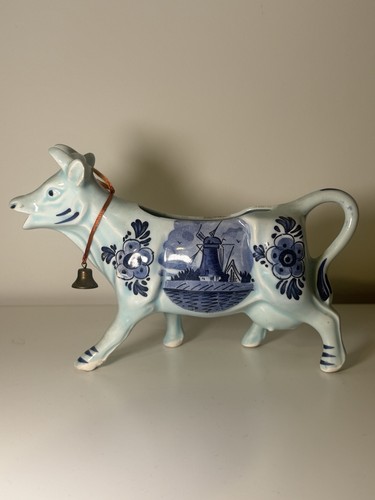 Vintage delft blue - blue, cow