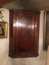 antique oak wall hanging corner cupboard