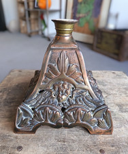 Antique Victorian Bronze Brass Cherub Candle Holder Base