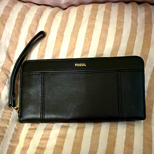 Fossil black leather rfid - fossil,