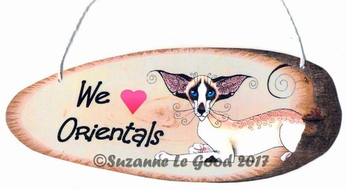 Oriental cat sign laminated