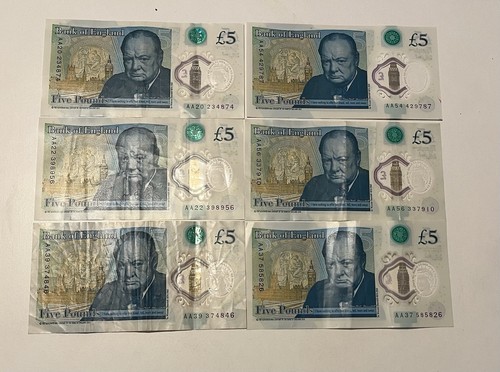 Banknotes 5 circulated - uk, £5