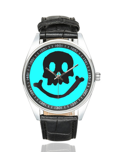 Skull smiley face watch - face, 70s
