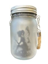 2 Pack Hanging Fairy Solar Lantern Glass Jar Outdoor Table Light Frosted Glass R