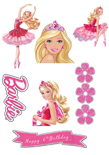 Barbie personalised age edible - barbie,