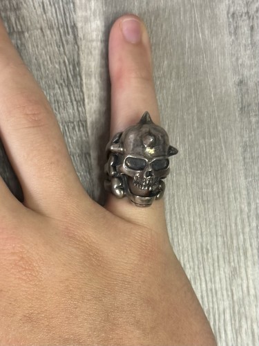 Vintage sterling silver skull - sterling,