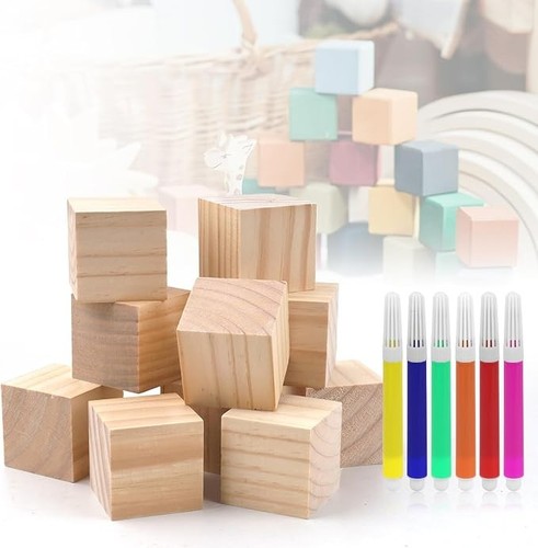 10pcs square wooden blocks - 10pcs,