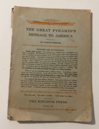 1932 great pyramid - great, message
