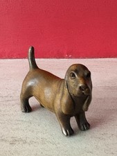 Antique Netsuke Dog, Signed,glass eyes, 6.5cm
