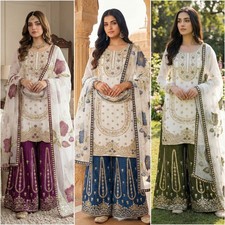 Stitched white kurti sharara - white,