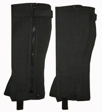 RYDA Ladies Mens WIDE Black Brown Washable Amara Suede Horse Riding Half Chaps