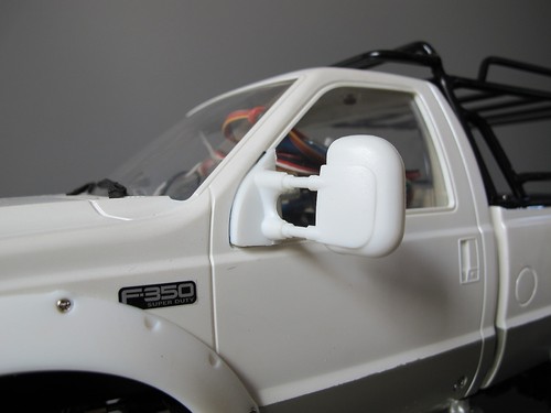 White rubber side mirror - white, l/r
