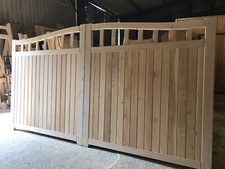 Wooden driveway gates arch top - wooden,