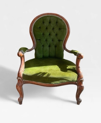 Victorian walnut frame green - victorian,