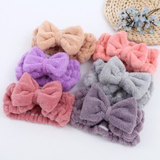 Headband for Women Elastic Soft Bow Spa Facial Makeup Yoga Hair Band Wrap Towel