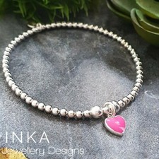 Sterling Silver PINK HEART