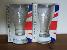 Two Coca Cola Glasses 2012 London Olympics White Wristbands
