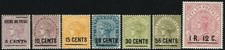 SG 187-193 CEYLON 1885 SURCHARGE SET – MOUNTED MINT