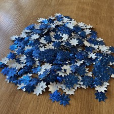 Vintage Die Cut Paper / Decals / Decoration Shiny Paper Blue Flowers