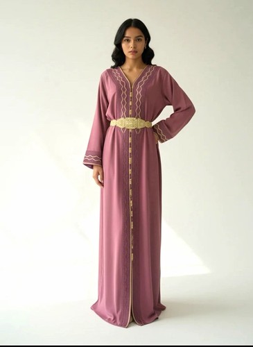 Women pink moroccan kaftan - moroccan,
