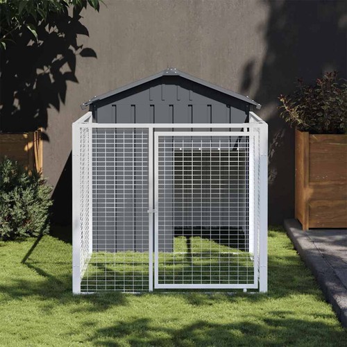 Dog house with run - house, anthracite