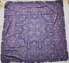 HUGE VINTAGE LIBERTY SILK PAISLEY SHAWL UNWORN PURPLES & PINKS