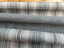 Woolen check strpe fabric NEXT VERSATILE  upholstery material 140 cms wide grey