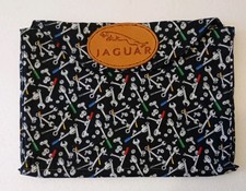 Jaguar Handbook/Document Wallet Folder in Patterned Fabric with Leather motif 