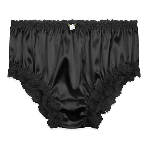 Silky satin frilly lace sissy - satin,