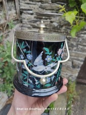 Antique Biscuit Barrel Famille Noire Black Ground, Aesthetic Birds. Perfect. 