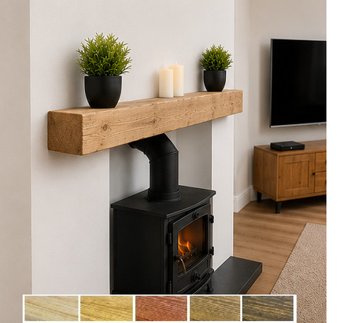 Wooden mantel shelf 4x3 - wooden,