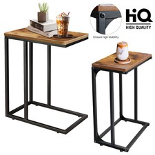 C Shaped Side Table Snack Coffee End Table for Living Room, Slides Up to Sofa uk