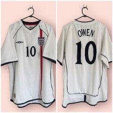 England Football Shirt - 2000 / 2001 / 2002 - Home - XL - #10 Michael Owen