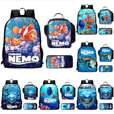 Boys Girls Finding Nemo 3D School Backpack Insulated Lunch Bag Pencil Case