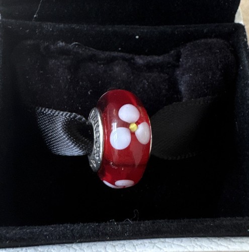 Pandora murano red flowers - pandora,