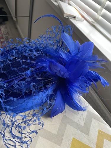 Royal blue fascinator hat - fascinator,