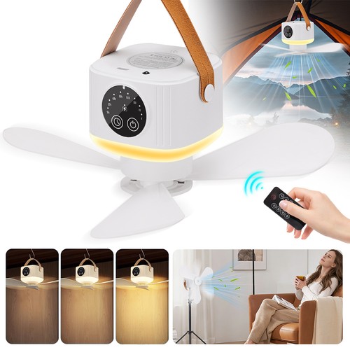 Camping tent fan with led - camping,