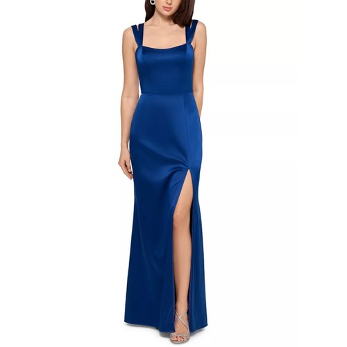 Xscape blue evening gown satin - blue,